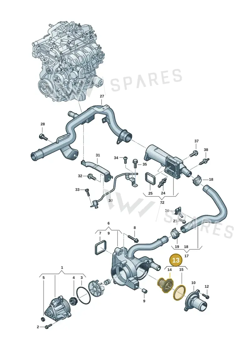 0XW919501 — Volkswagen Amarok twin cab (2022-) diagram 2hb121085, position 13
