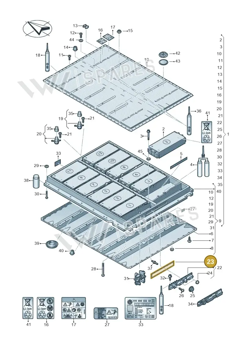 0Z1915433 — Volkswagen ID.Buzz (2022-) diagram 082915050, position 23