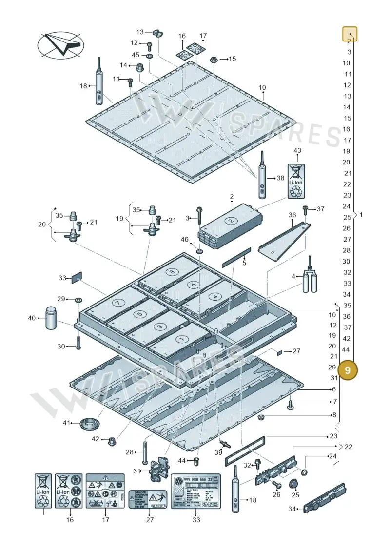 0Z1998003 — SEAT EBoost CUPRA (2021-) diagram 052915050, position 9