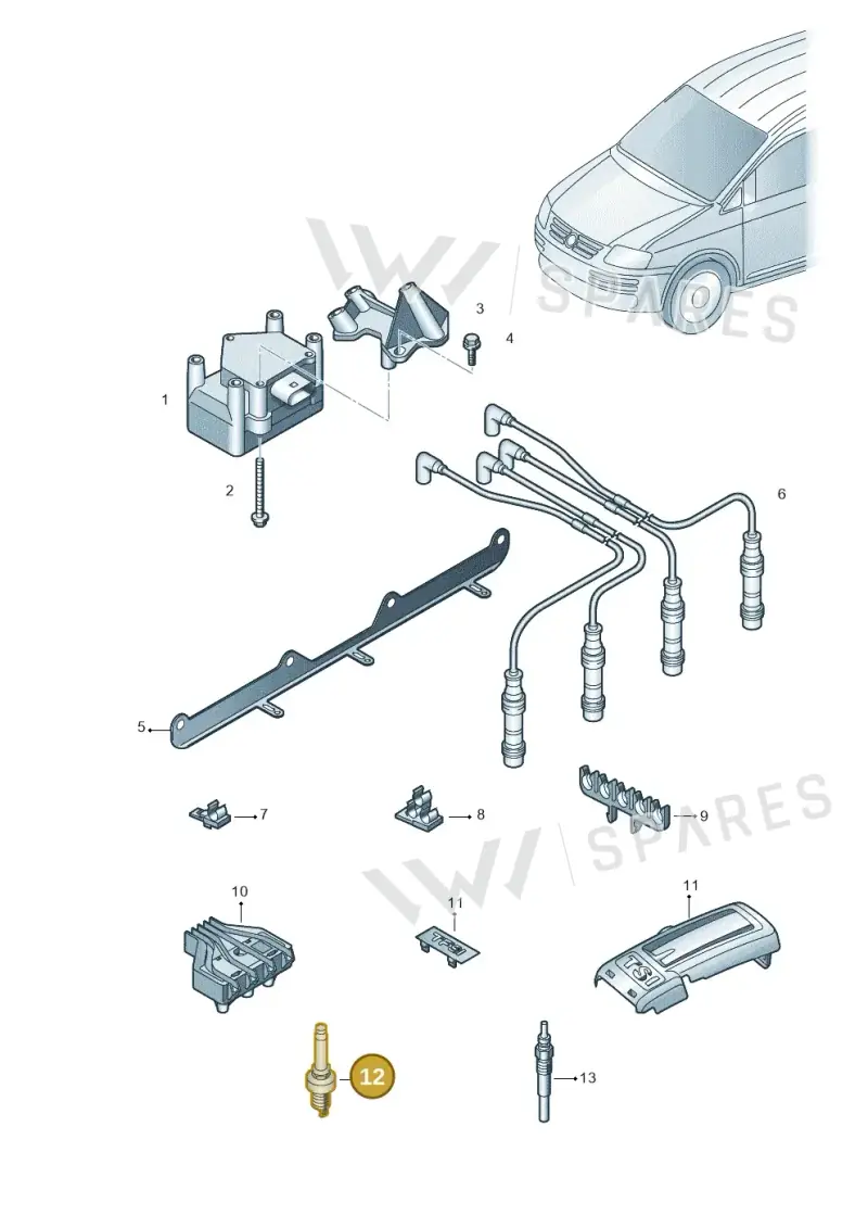 101000033AA — Volkswagen Caddy Maxi Kombi (2010-2015) diagram 690905000, position 12
