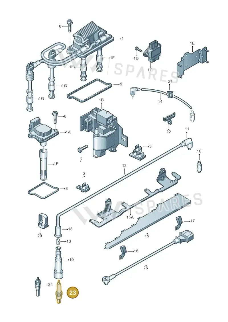 101000033AG — Volkswagen PASSAT/4MOTION/W8 (2002-2005) diagram 156905100, position 23