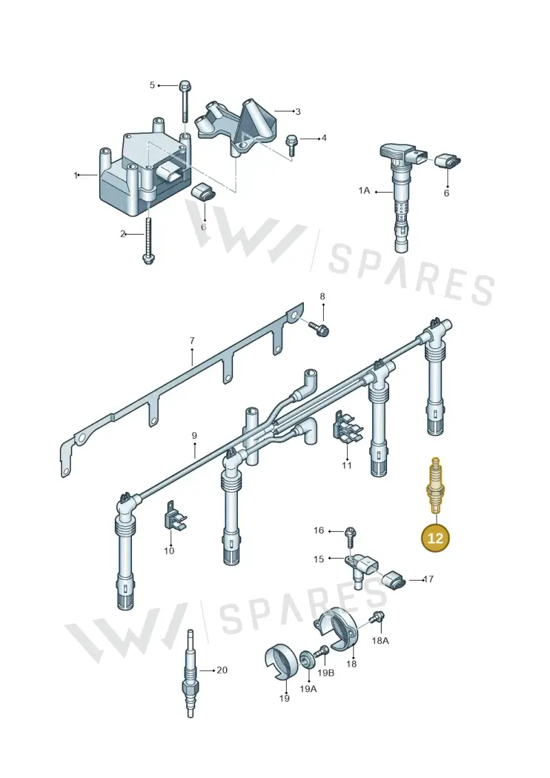 101000041AC — Volkswagen Golf estate (2009-2013) diagram 412905000, position 12