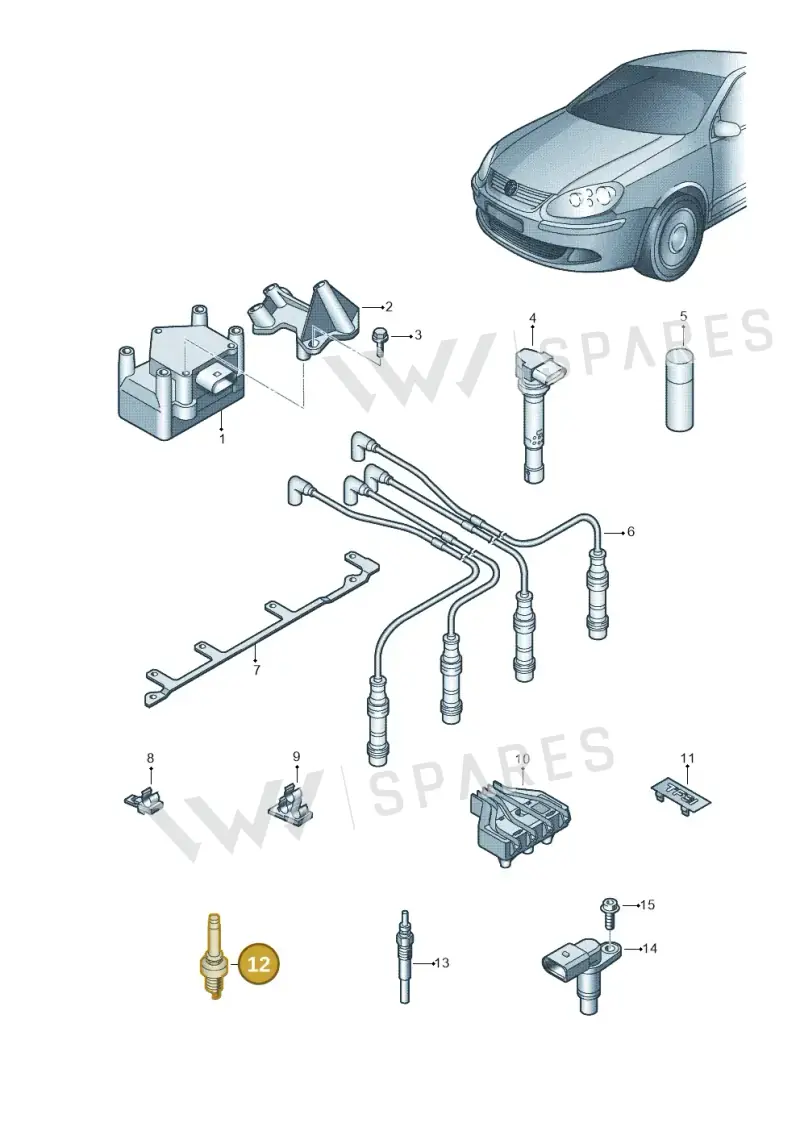 101000041AC — Volkswagen Golf Plus (2011-2014) diagram 729905000, position 12