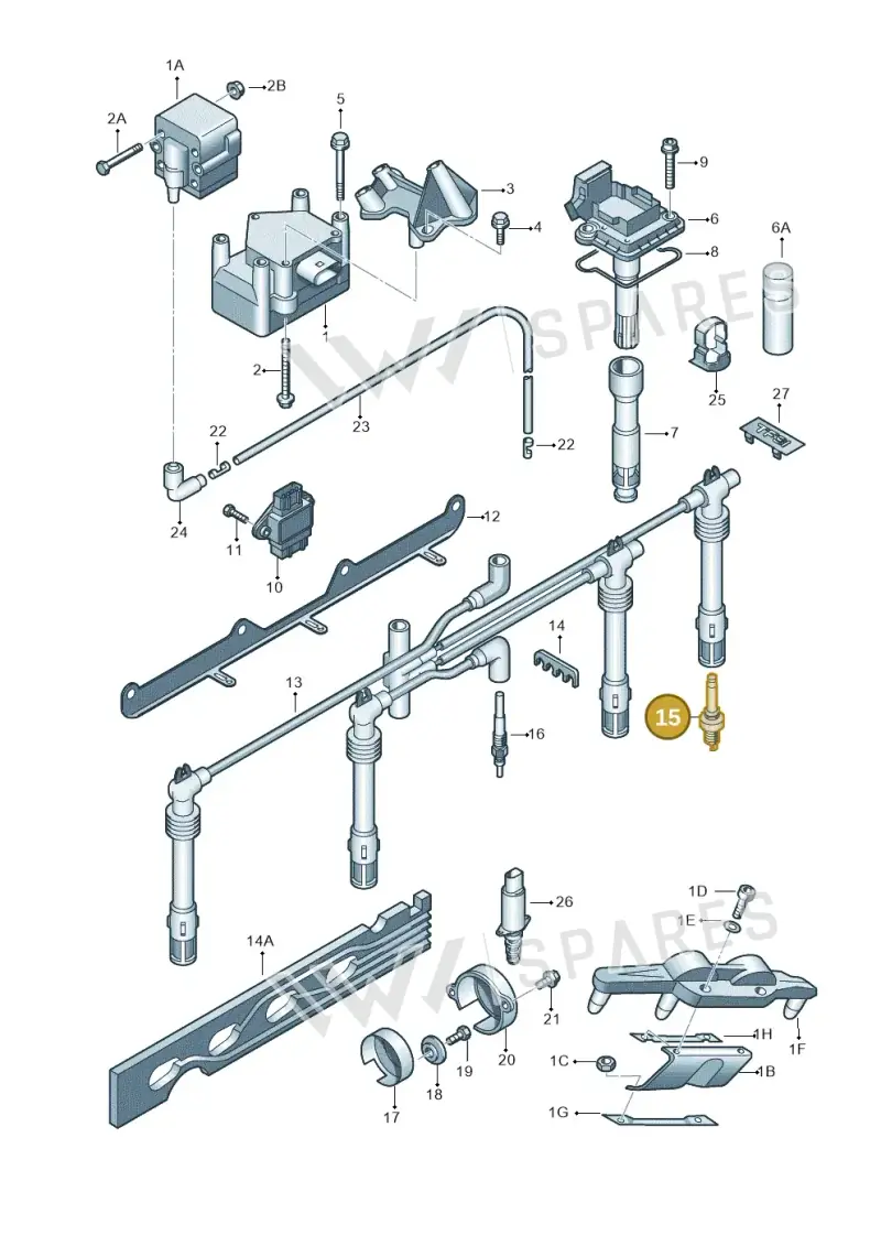 101905610A — Volkswagen Touran 1.9 (2008-2010) diagram 649905000, position 15