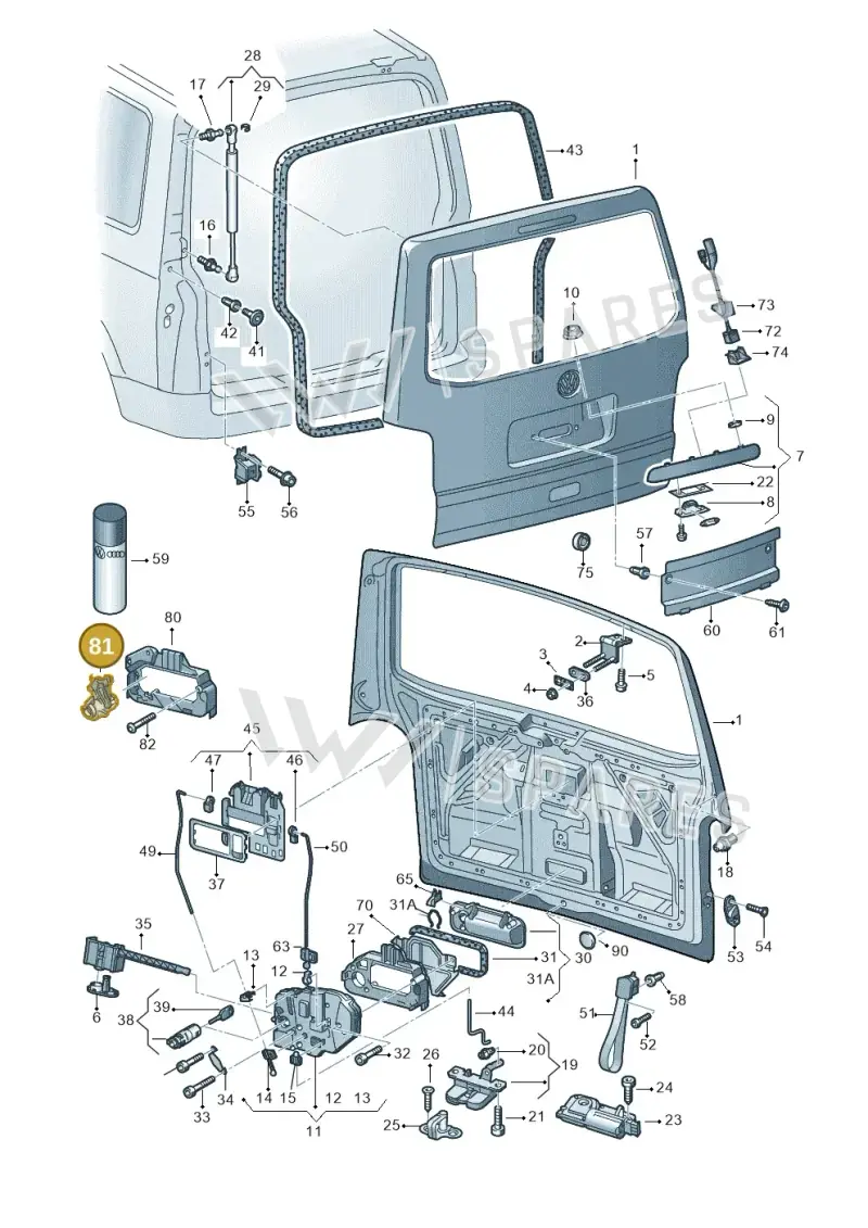 107827297AG — Volkswagen Transp. caravelle (2011-2015) diagram 410827300, position 81
