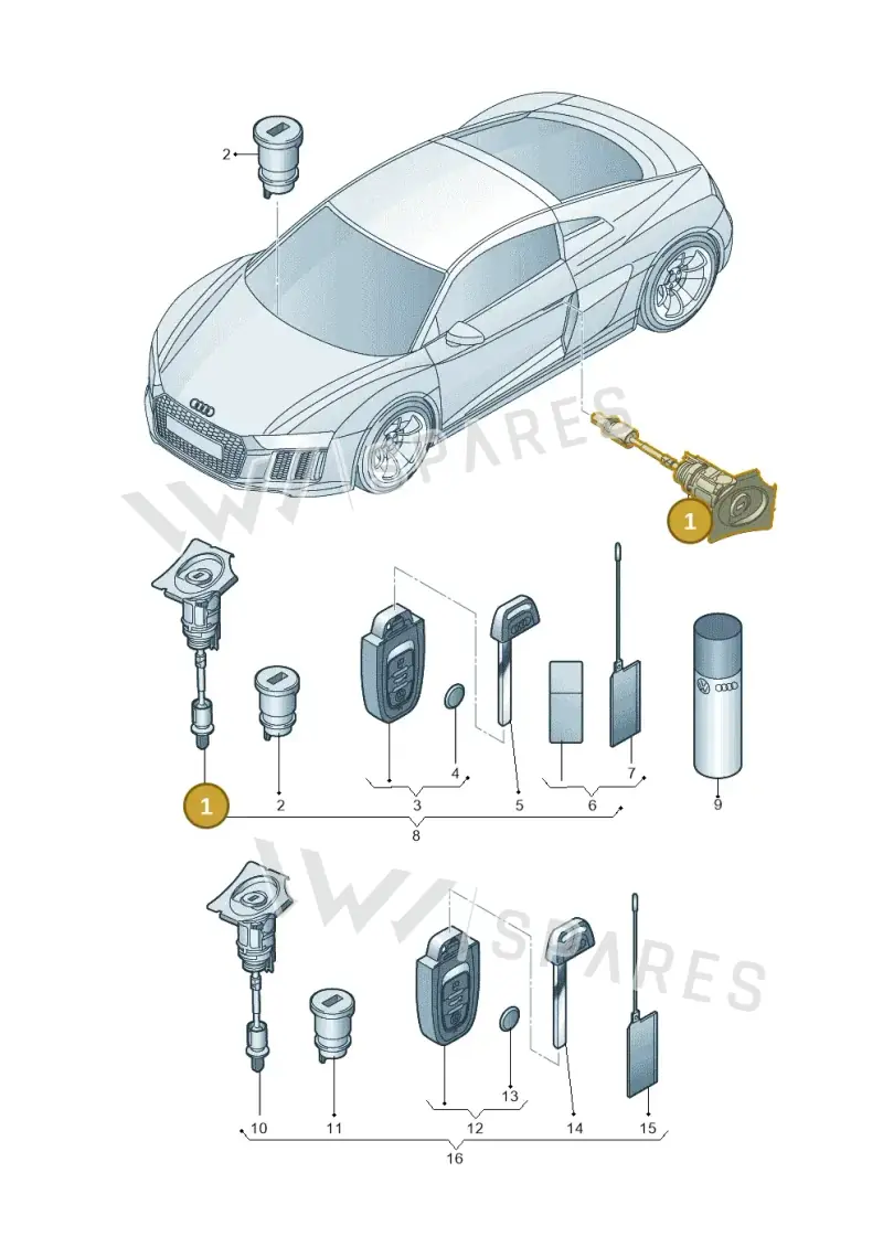 107837167FE — Audi R8 Spyder (2015-2024) diagram 872837100, position 1