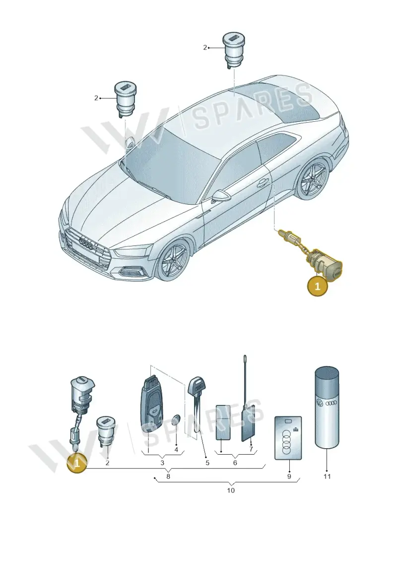 107837167FM — Audi RS5 Sportback (2017-2025) diagram 897837100, position 1