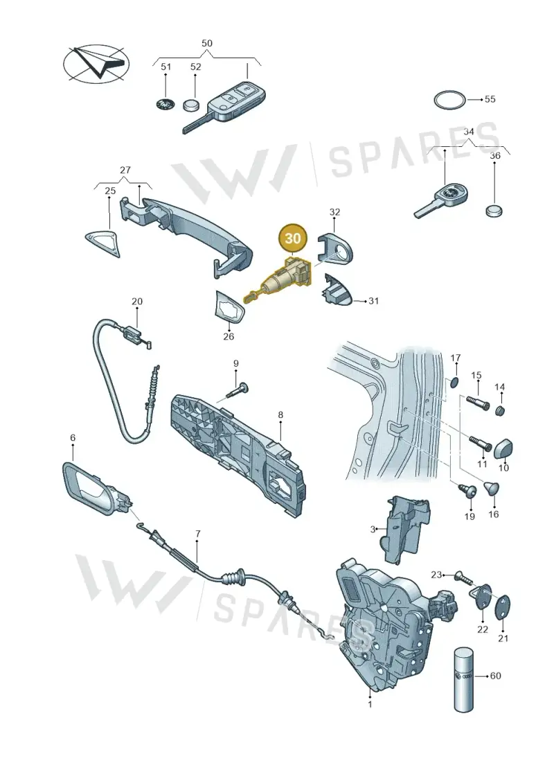 107837167LF — Skoda Citigo (2019-2021) diagram 727837000, position 30
