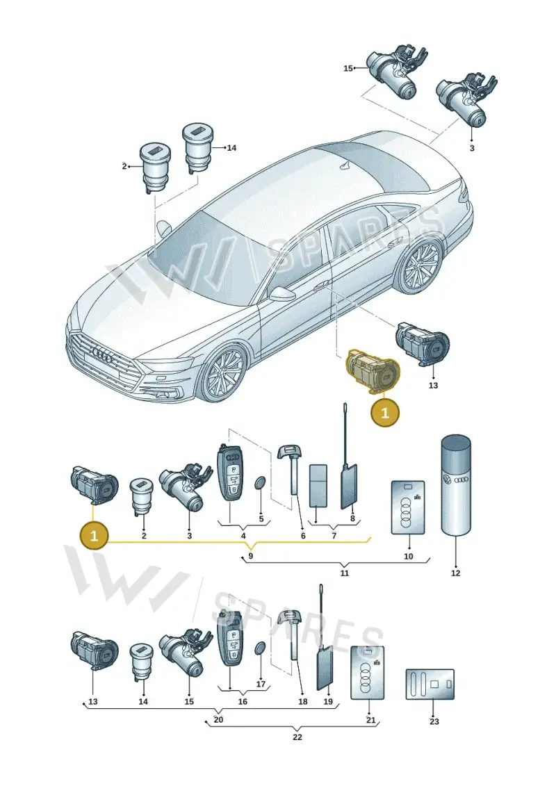 107837168FG — Audi A8 (2017-2025) diagram 838837012, position 1