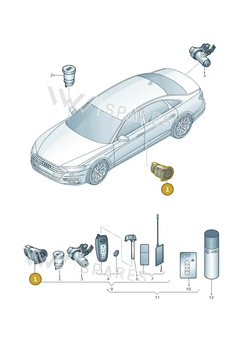 107837168FG — Audi A8 (2017-2025) diagram 838837100, position 1