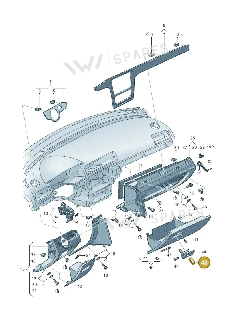 107857113A — Volkswagen New Passat (2015-2022) diagram 691857200, position 48
