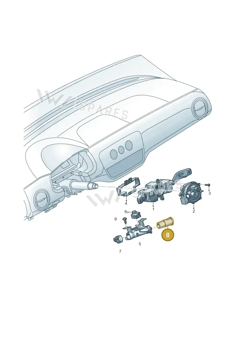 107905855CH — Volkswagen Up! 1.0 TSI (2013-2017) diagram 772953500, position 8