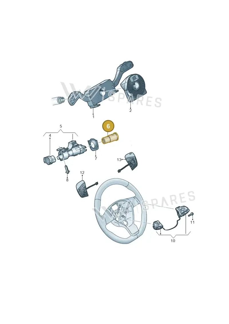 107905855CH — Volkswagen Caravelle (2015-2019) diagram 861953500, position 6