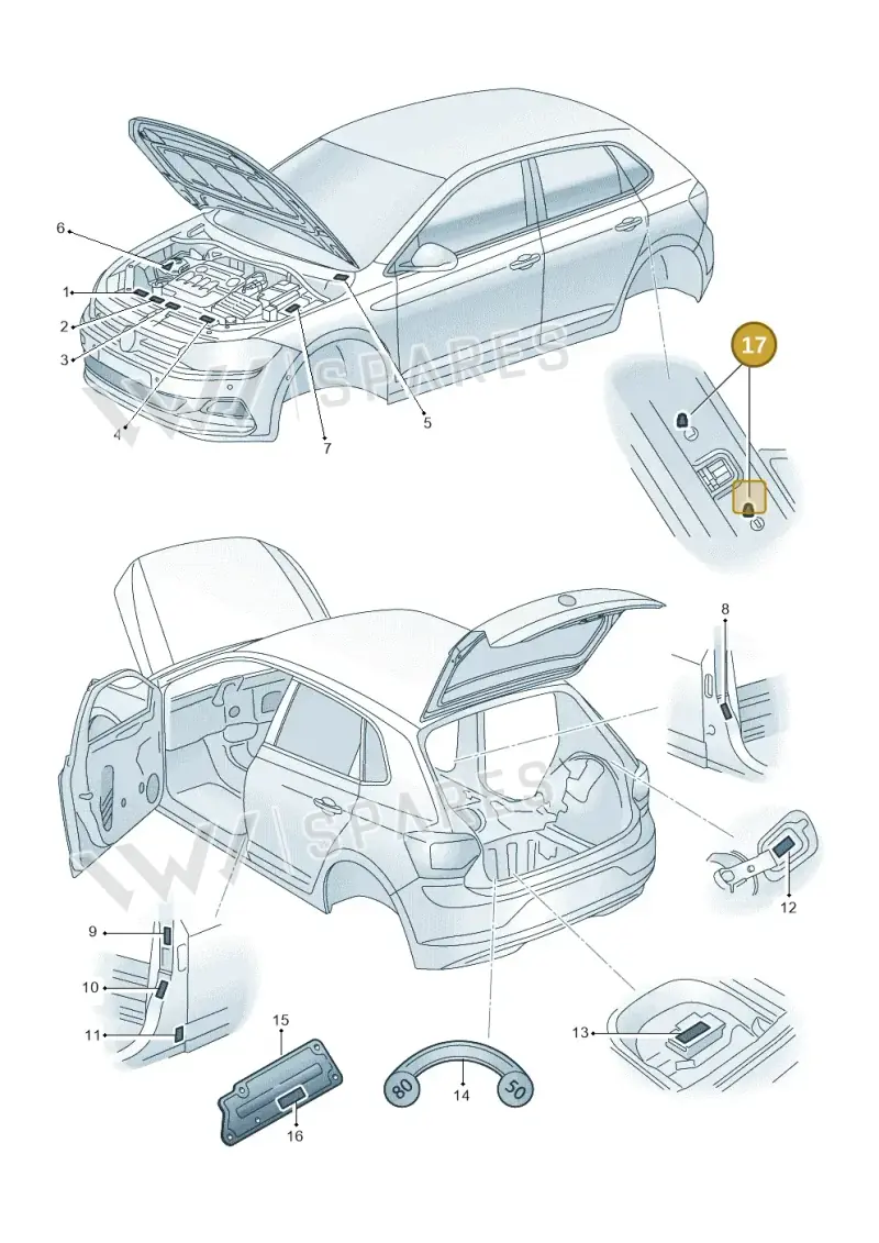 10A010048 — Volkswagen Taigo (2021-2024) diagram 837010000, position 17