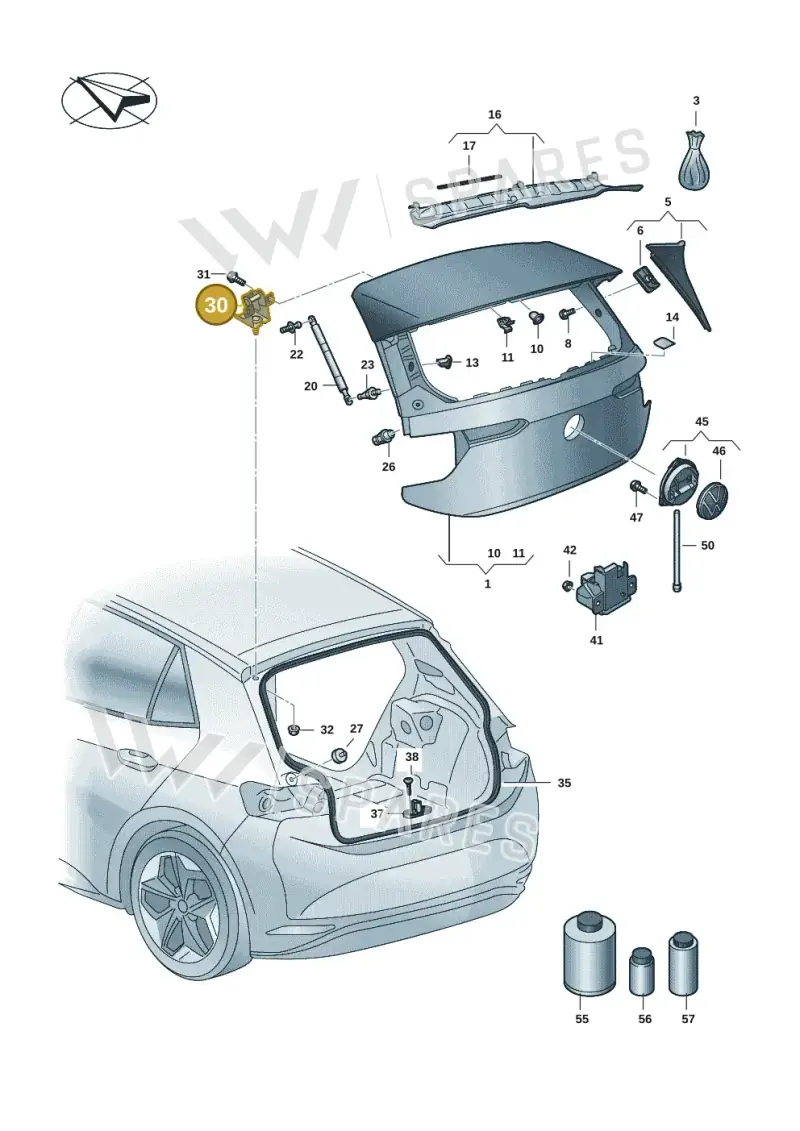 10A827301A — Volkswagen ID.3 Pro (2019-2024) diagram 10a827000, position 30