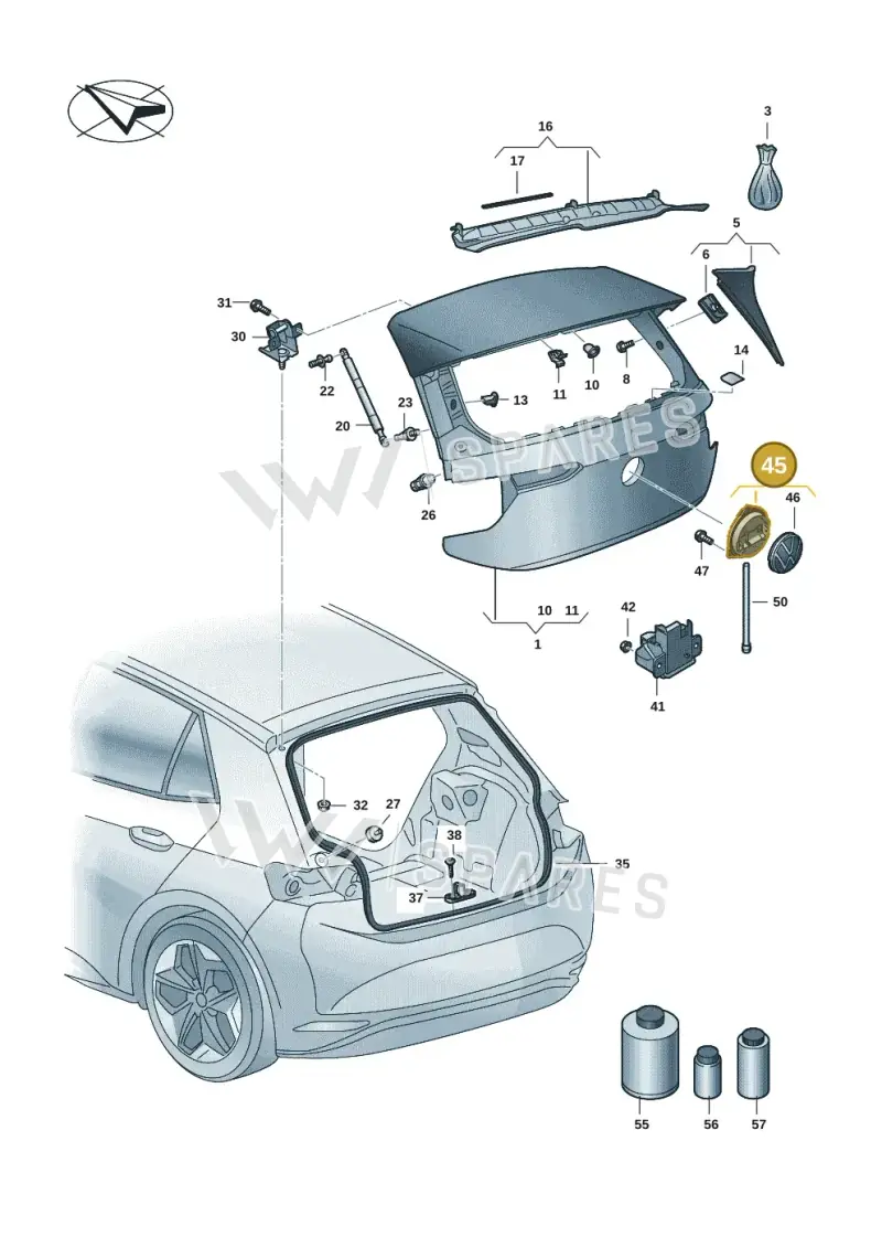 10A827469AJAWA — Volkswagen ID.3 Pro (2019-2024) diagram 10a827000, position 45