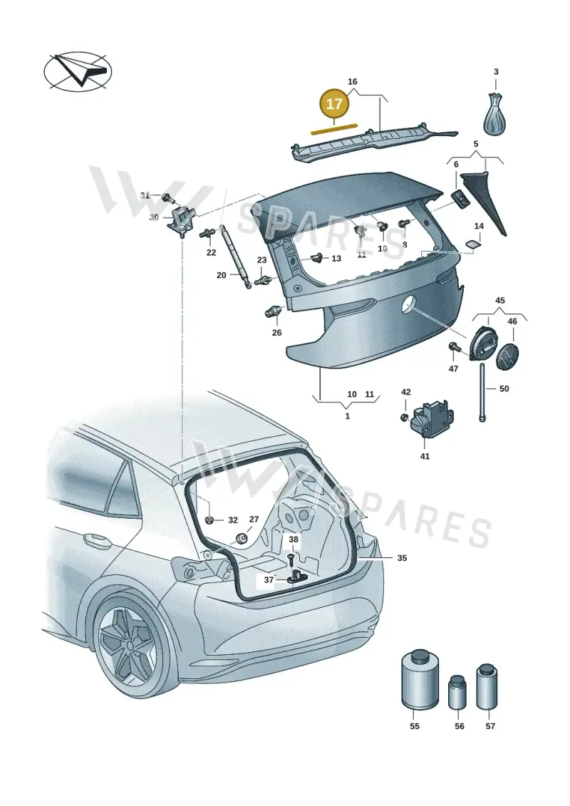10A827781 — Volkswagen ID.3 Pro (2019-2024) diagram 10a827000, position 17