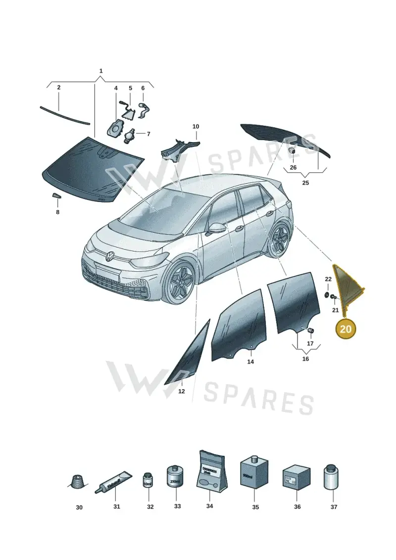10A845214F — SEAT CUPRA Born (2021-) diagram 10a845000, position 20