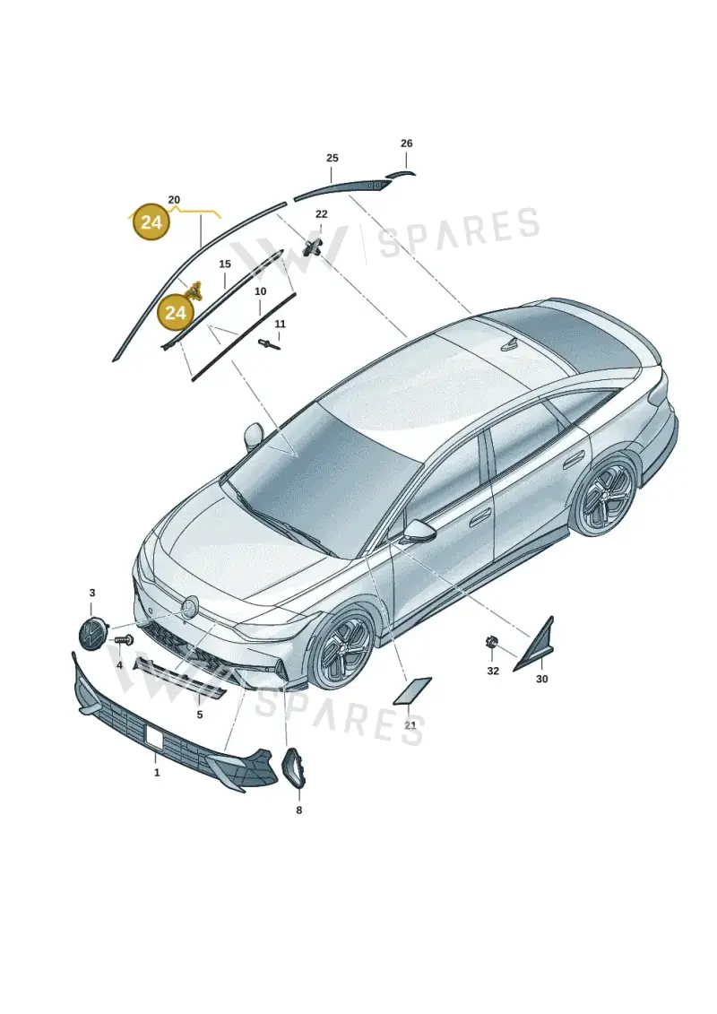 10A853585 — Volkswagen ID.7 Limousine Pro (2023-) diagram 14b853000, position 24