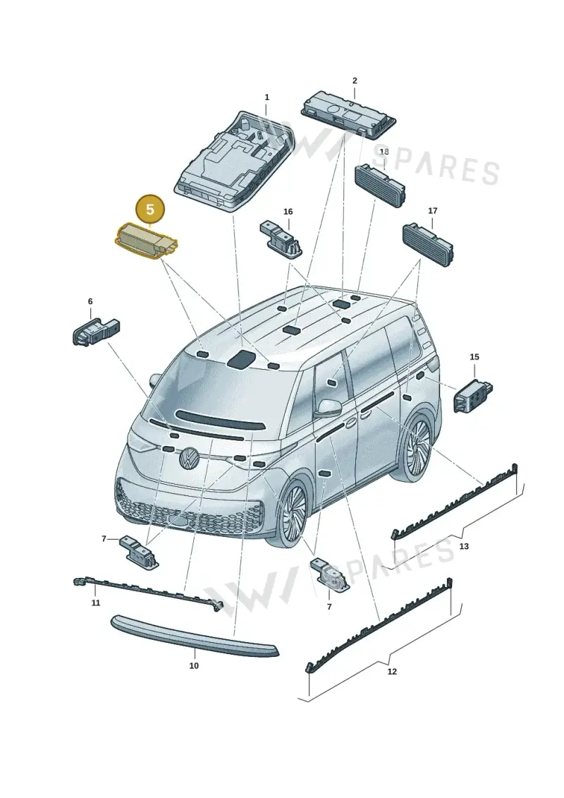 10A947109A — Volkswagen ID.Buzz (2022-) diagram 15a947000, position 5