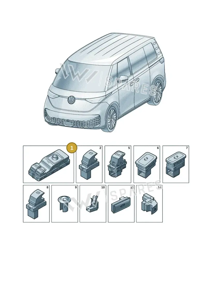 10A959862AKIFZ — Volkswagen ID. Buzz (2022-2025) diagram 15a959000, position 1