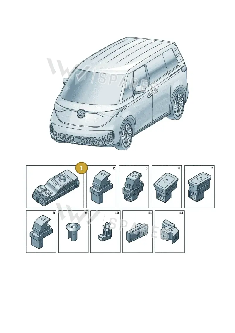 10A959862BAIFZ — Volkswagen ID. Buzz (2022-2025) diagram 15a959000, position 1