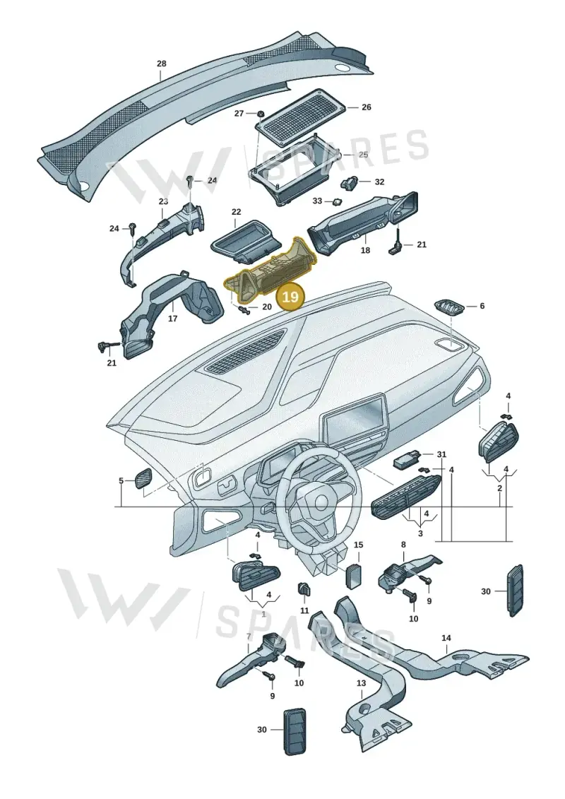 10B819241A — Volkswagen ID.3 Pro (2019-2024) diagram 10a819300, position 19