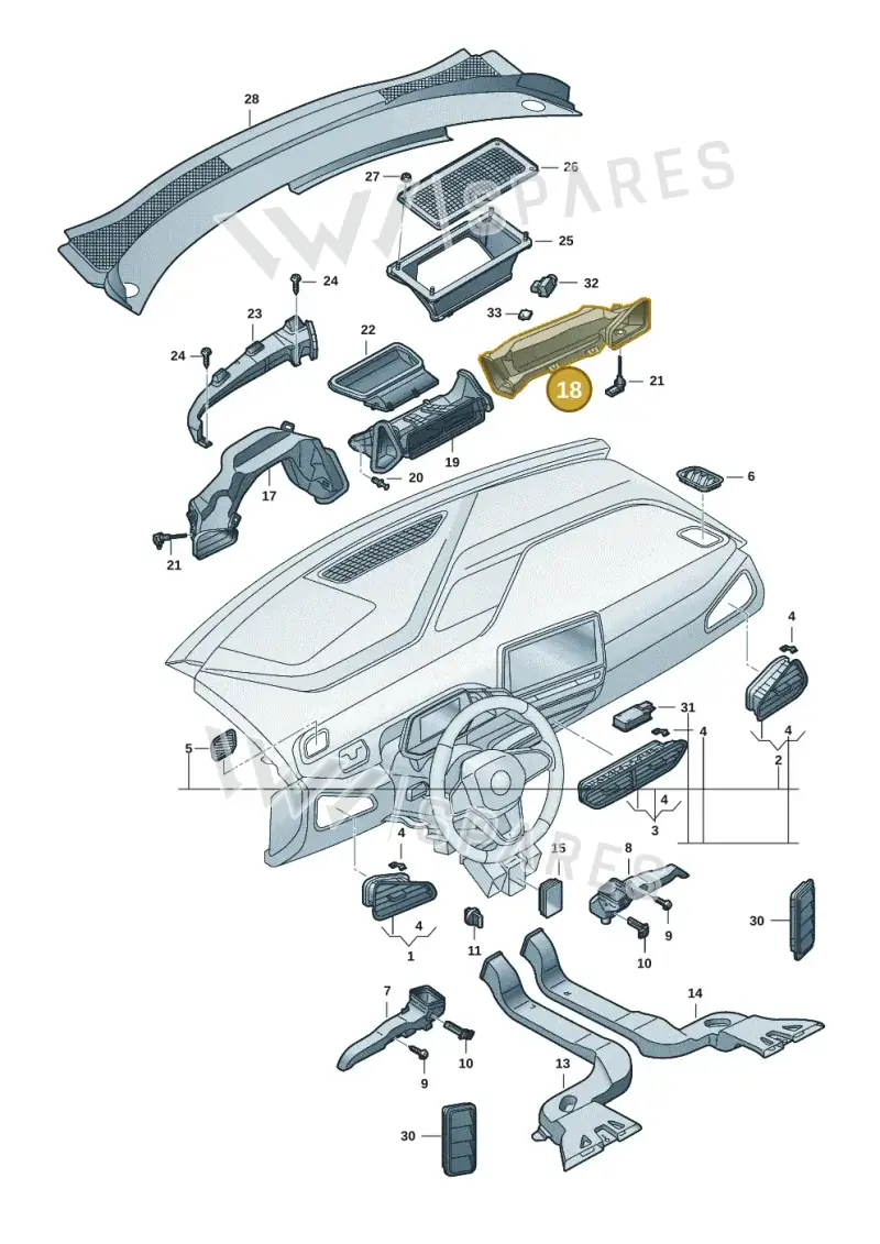 10B819634 — Volkswagen ID.3 Pro (2019-2024) diagram 10a819300, position 18