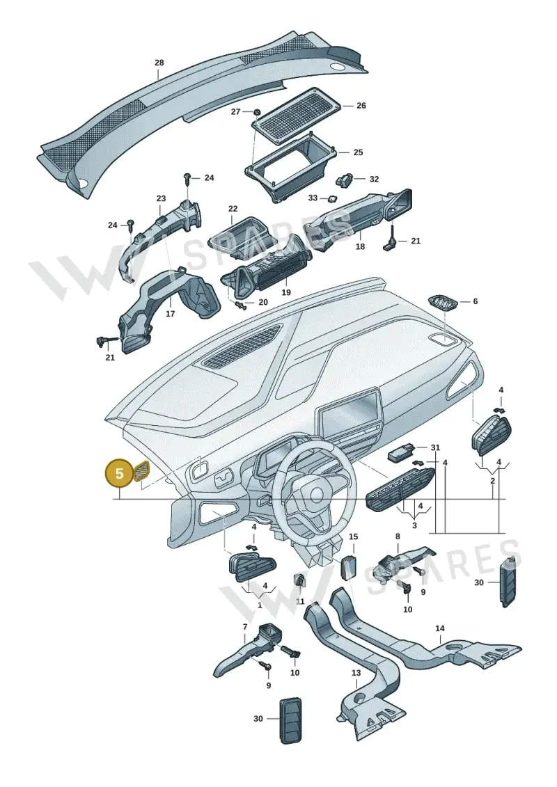 10B8197054PK — Volkswagen ID.3 Pro (2019-2024) diagram 10a819300, position 5