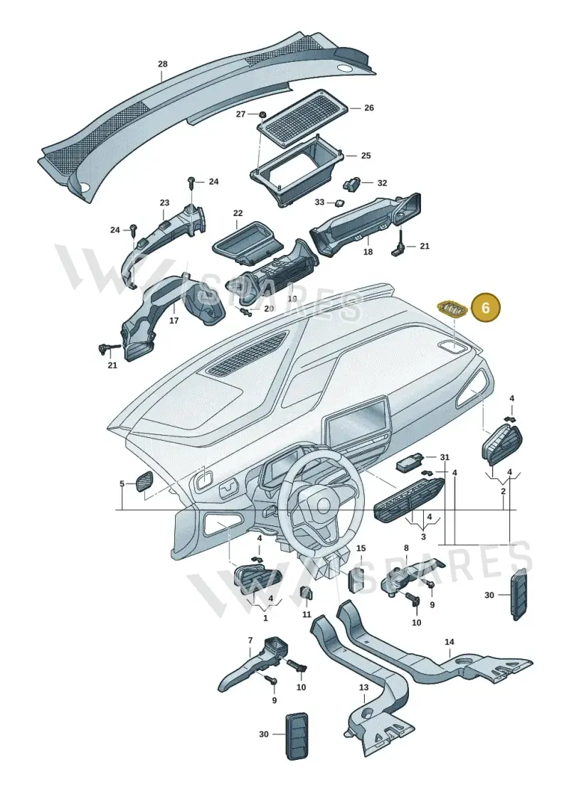 10B8197064PK — Volkswagen ID.3 Pro (2019-2024) diagram 10a819300, position 6