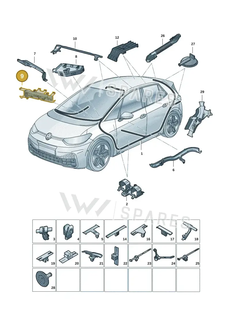 10B971815A — Volkswagen ID.3 Pro (2019-2024) diagram 10a971091, position 9