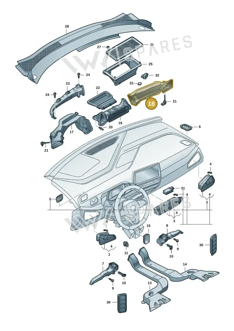 10C819634 — Volkswagen ID.3 Pro (2019-2024) diagram 10a819300, position 18