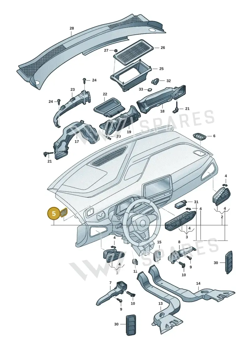 10C8197054PK — Volkswagen ID.3 Pro (2019-2024) diagram 10a819300, position 5