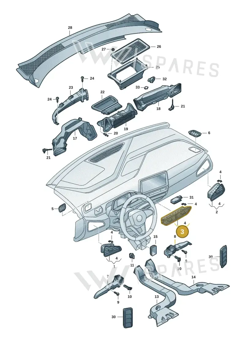 10E819110AZKB — SEAT CUPRA Born (2021-) diagram 10a819300, position 3