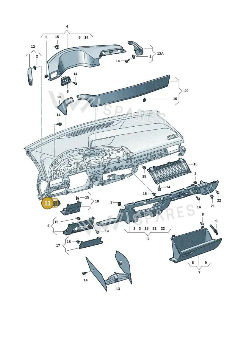 10E858161 — SEAT CUPRA Born (2021-) diagram 10s857020, position 11