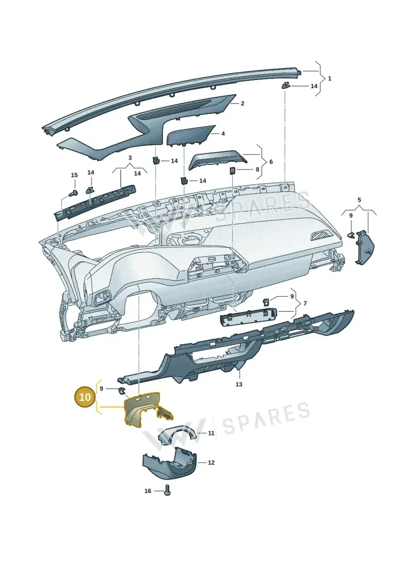 10E858560C4PK — SEAT CUPRA Born (2021-) diagram 10s857010, position 10