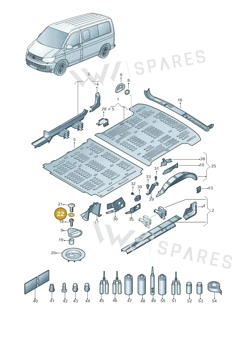 111857779 — Volkswagen Caravelle (2019-2024) diagram 861801200, position 22