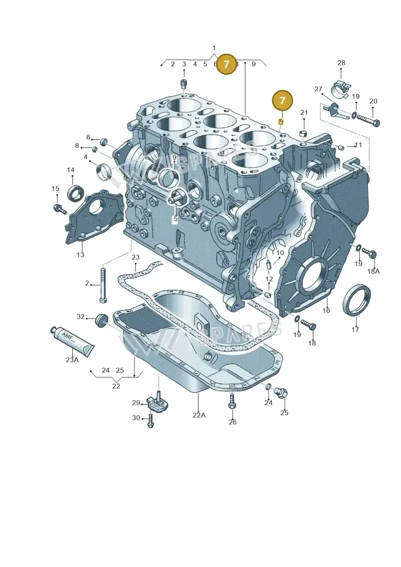 113101115A — Volkswagen GOLF VAR./VENTO (1996-1999) diagram 121103250, position 7
