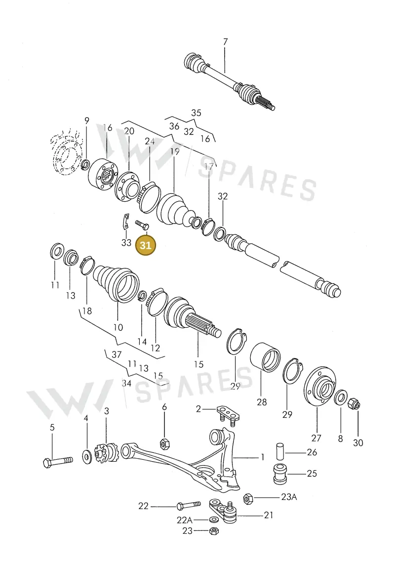 1135012291 — Volkswagen 325 platform diagram 311407200, position 31