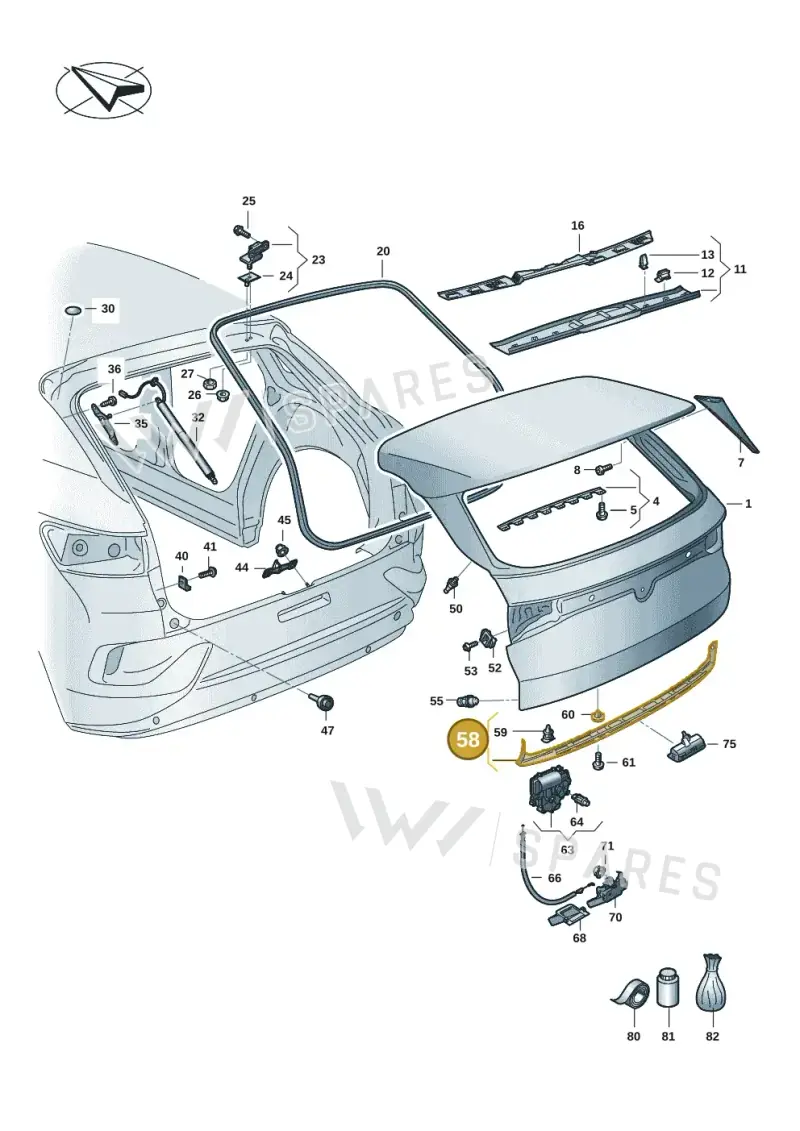 11A827335D9B9 — Volkswagen ID.4 Pro (2020-2023) diagram 11a827000, position 58