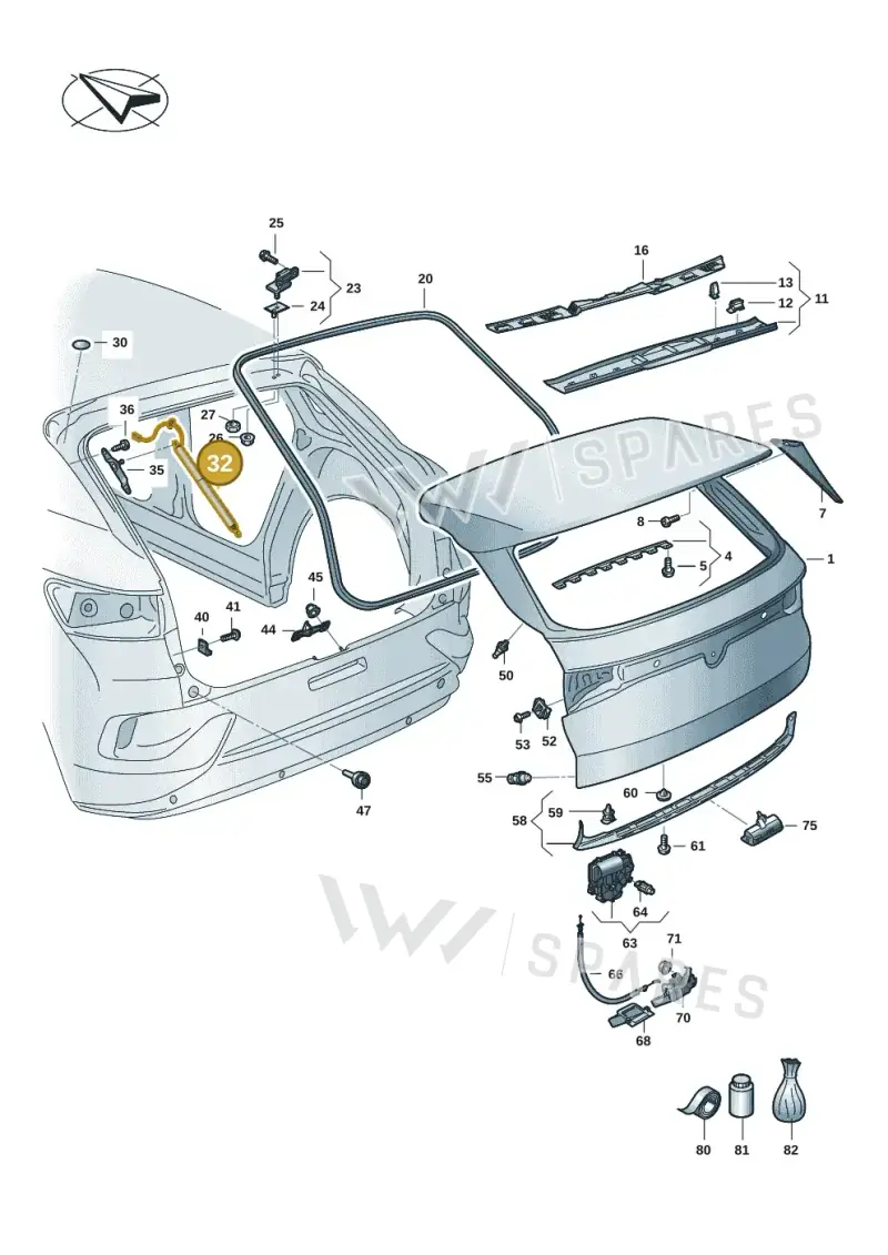 11A827851A — Volkswagen ID.4 Pro (2020-2023) diagram 11a827000, position 32