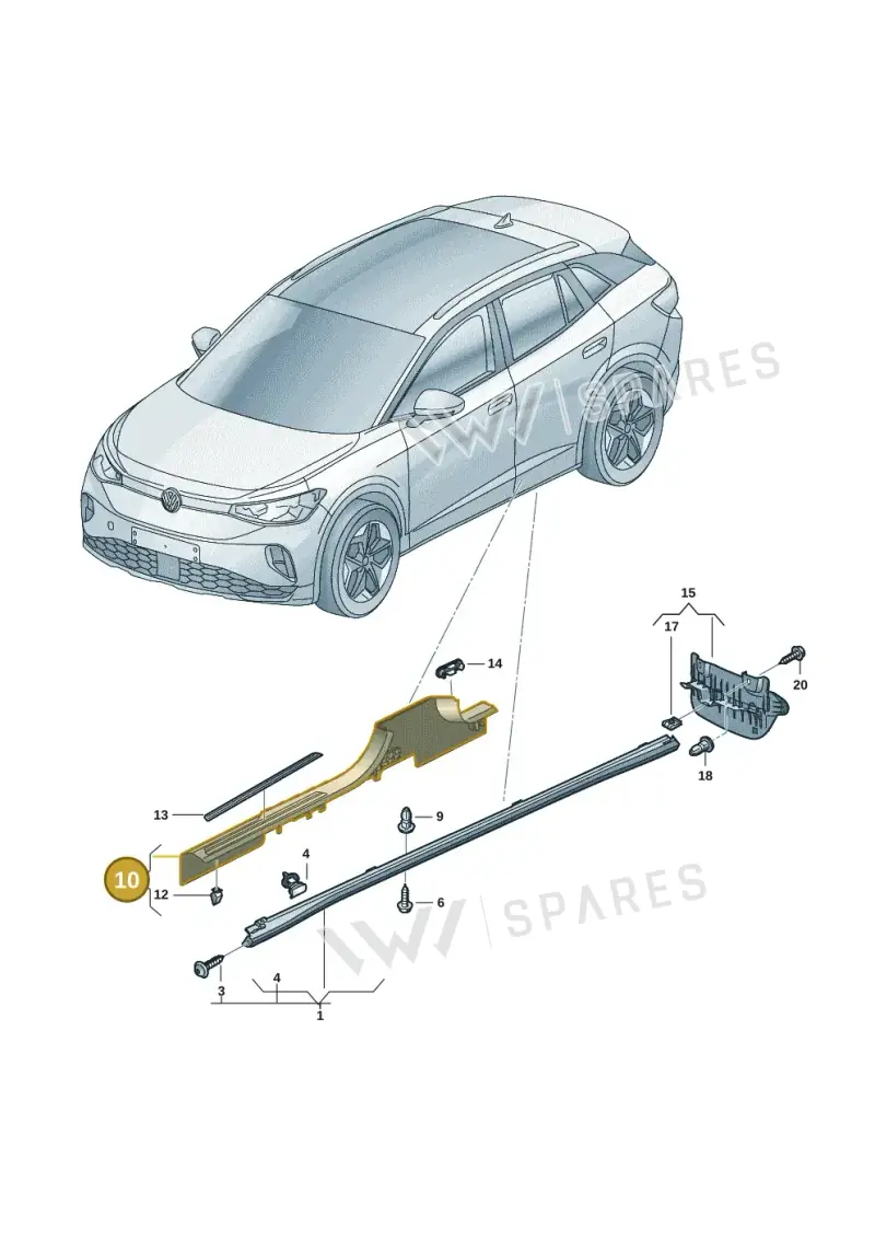 11A853371A4PK — Volkswagen ID.4 Pro (2020-2023) diagram 11a853050, position 10