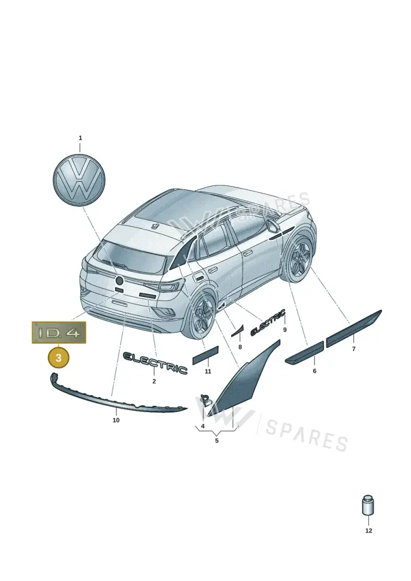 11A853687A041 — Volkswagen ID.4 Pro (2020-2023) diagram 11a853080, position 3
