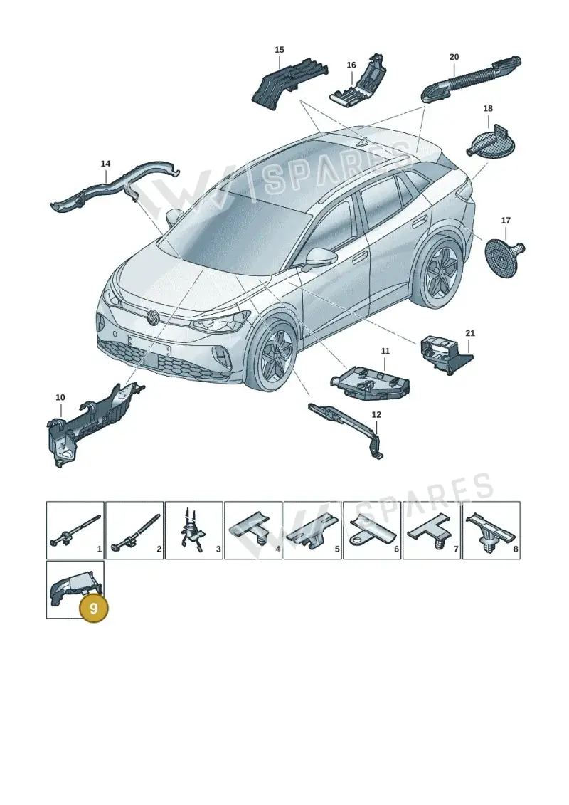 11A971822 — Volkswagen ID.4 Pro (2020-2023) diagram 11a971091, position 9