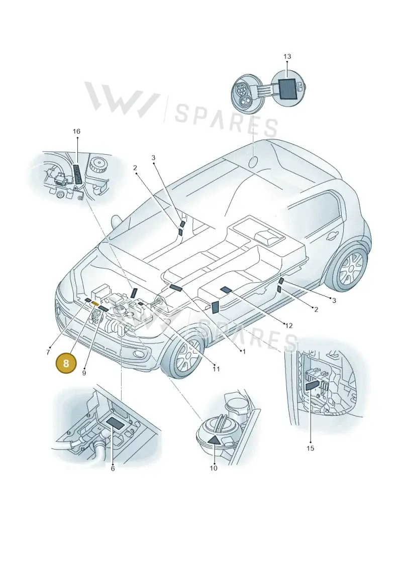 12E010002 — Volkswagen E-up! (2013-2016) diagram 772010000, position 8