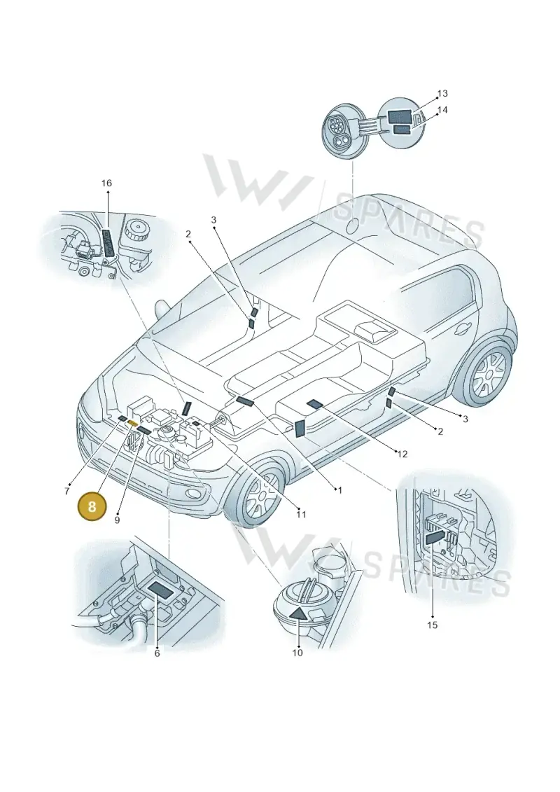 12E010002 — Volkswagen E-up! (2016-2023) diagram 899010000, position 8