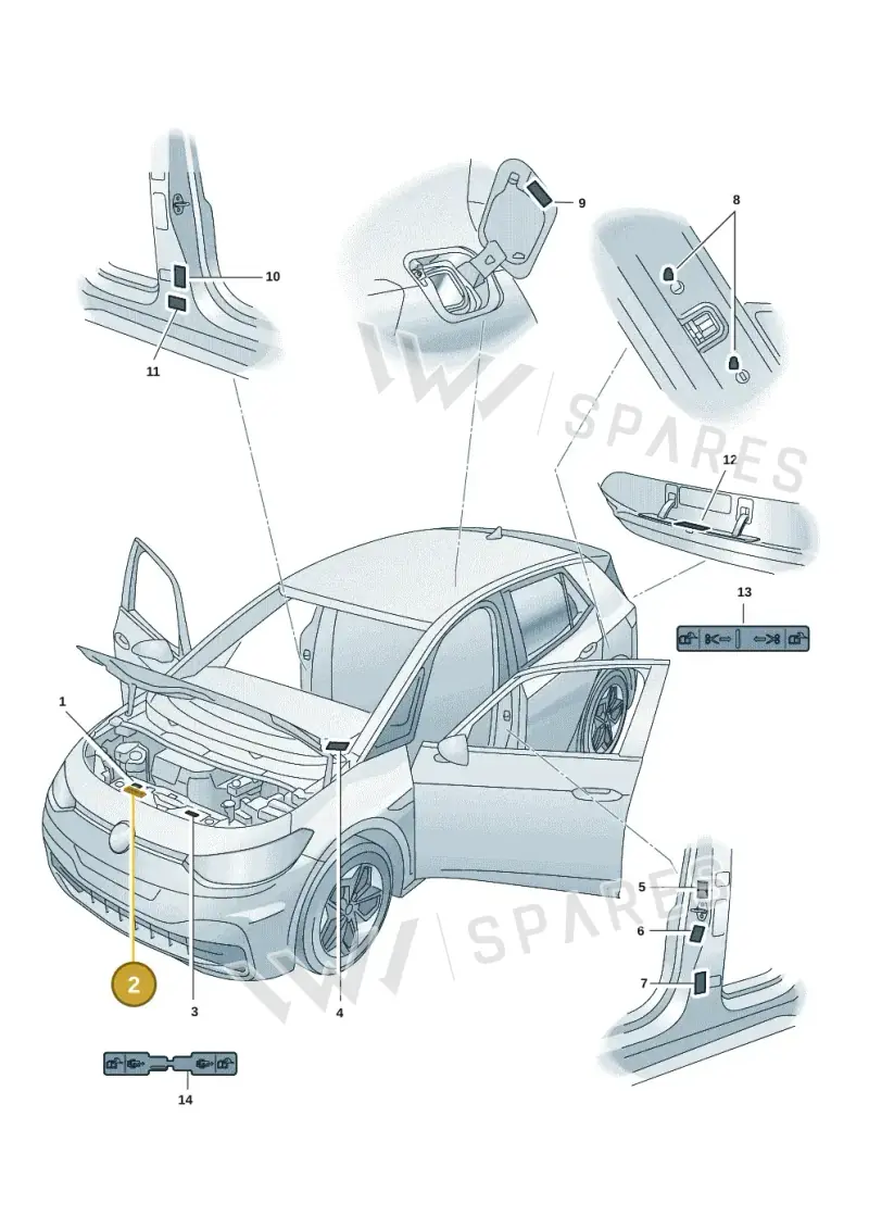 12E010002B — Volkswagen ID.3 Pro (2019-2024) diagram 10a010000, position 2