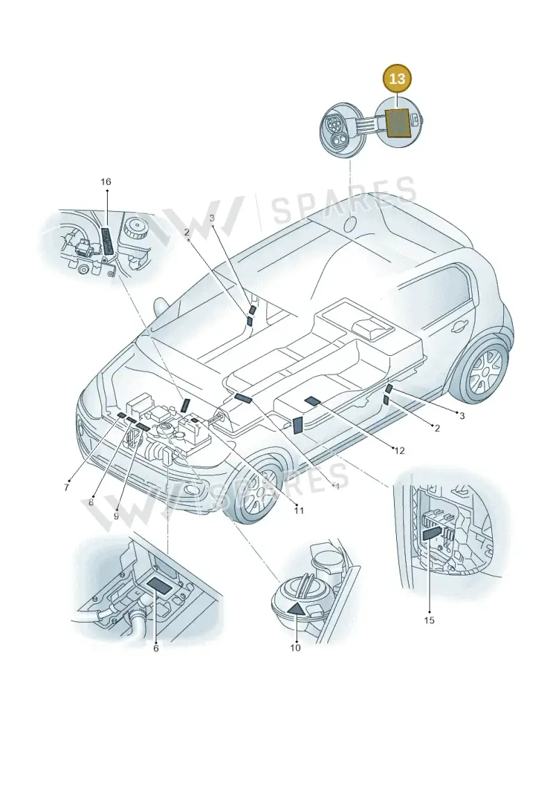 12E010004F — Volkswagen E-up! (2013-2016) diagram 772010000, position 13