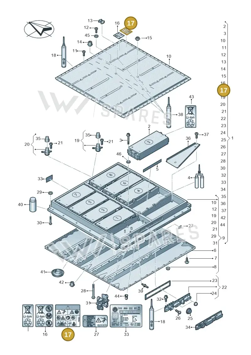 12E010006AA — Volkswagen ID.4 Pro (2020-2023) diagram 052915050, position 17