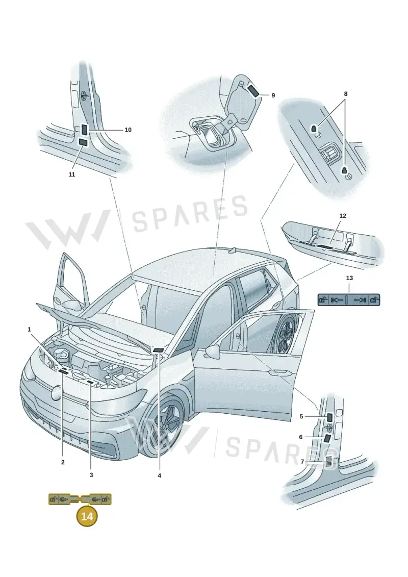 12E010867Q — Volkswagen ID.3 Pro (2019-2024) diagram 10a010000, position 14